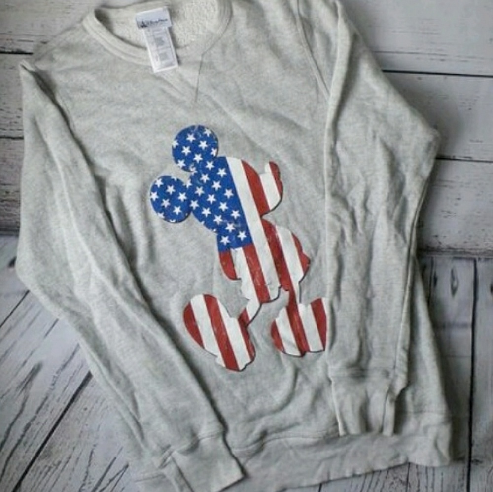 Disney Parks American Flag Mickey Mouse Sweatshirt